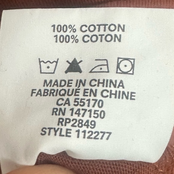 OAK Rust Cotton Pocket T-Shirt Size L Short Sleeve Casual Basic Tee - Picture 5 of 6